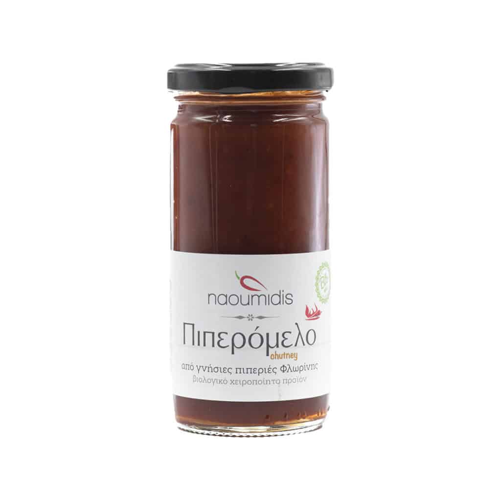 spicy chutney with honey and florina pepper naoymidis